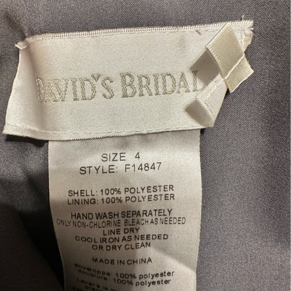 David’s Bridal Bridesmaid Gray Strapless Dress- worn once - Picture 4 of 4